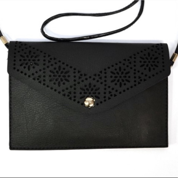 Black Mini Vegan Leather Crossbody - Picture 2 of 6